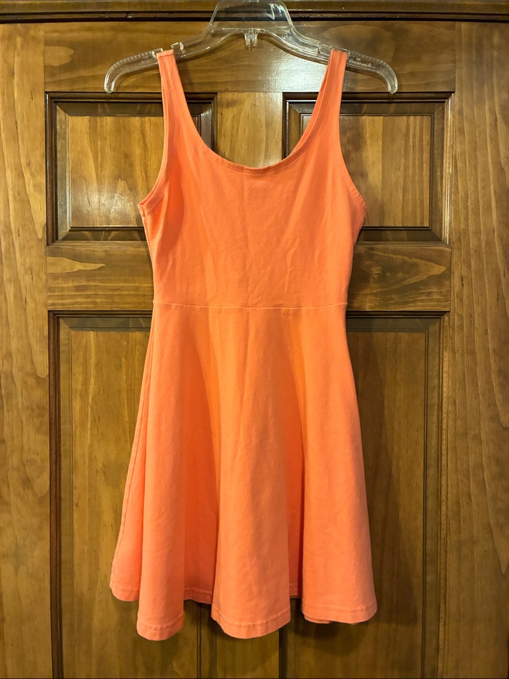 Small Express Peach Sleeveless Skater Dress with Back Zipper
